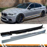 M5 Style Primer Matt Finish Side Skirt Extensions For 2011-2016 BMW F10 5 Series