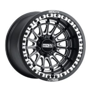 Metal FX Delta R Bdlk Contrast Cut 15x10 Wide UTV Wheel-Satin Black 5x4.5+0mm