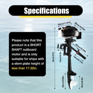 Outboard Motor Boat Engine Manual Tilt Air Cooling System 4Stroke 4HP Heavy Duty - Image 2
