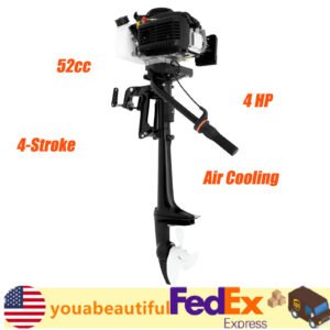 Outboard Motor Boat Engine Manual Tilt Air Cooling System 4Stroke 4HP Heavy Duty