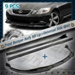 Painted Black For 2006-2007 Lexus GS300 GS350 Front Bumper Lip + Side Skirts 9PC