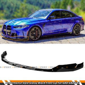 Performance Style Gloss Black Front Bumper Lip Kit For 2021-25 BMW G80 M3 G82 M4