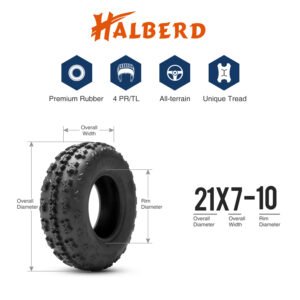 Premium Set 4 21X7-10 20x11-10 ATV Tires Heavy Duty Tubeless Replacement Tyres - Image 2
