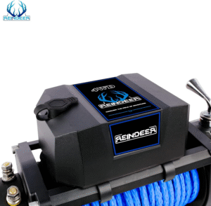 REINDEER 9500lbs Electric Winch Synthetic Rope 12V Towing Trailer Truck Off Road - Image 3