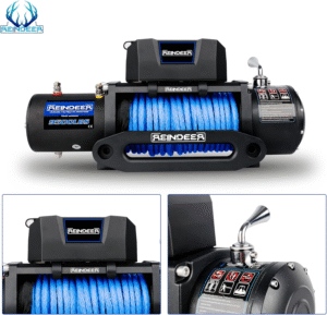 REINDEER 9500lbs Electric Winch Synthetic Rope 12V Towing Trailer Truck Off Road - Image 4