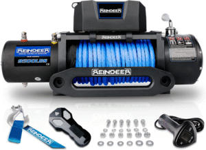 REINDEER 9500lbs Electric Winch Synthetic Rope 12V Towing Trailer Truck Off Road - Image 2