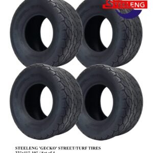 Set of 4 New Golf Cart STEELENG 'GECKO' STREET/TURF Tires 22"x11"-10" 4PLY