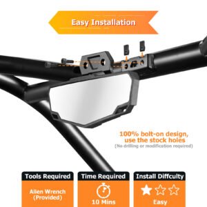 Side Mirrors w/Lights+Center Mirror For 2020-2024 Polaris RZR PRO XP/PRO R/Trail - Image 3
