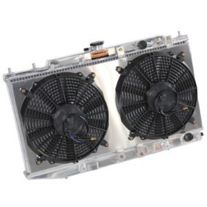 SPAWON Fit Honda Civic CX DX EX LX RT SE CRX 1988-1991 AT MT Radiator+Fan Shroud