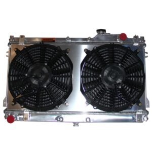 SPAWON Radiator + Fan Shroud For Mazda Miata MX-5 1.6L L4 1989-1997 Aluminum MT - Image 4