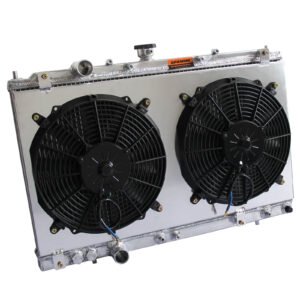 SPAWON Radiator+Fan Shroud For Mitsubishi Mirage L4 4G15 4G93 1997-2002 2Row AT - Image 2