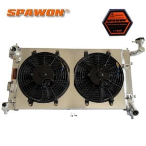 SPAWON Radiator+Fan Shroud For Pontiac Toyota Vibe Corolla 1.8L L4 2003-2008 AT