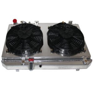 SPAWON RX-8 R2 Radiator with fan shroud For Mazda 2004-08 1.3L AT 2Row Aluminum - Image 3