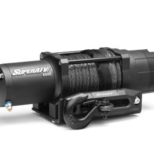 SuperATV Heavy-Duty 6000 Lb. Synthetic Rope ATV UTV Winch - With Wireless Remote