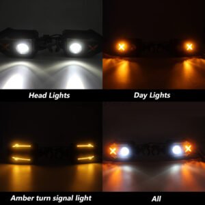 UTV Rear Side View Mirror w/LED Light for 1.85" Roll Cage Bar Can-Am Maverick X3 - Image 3