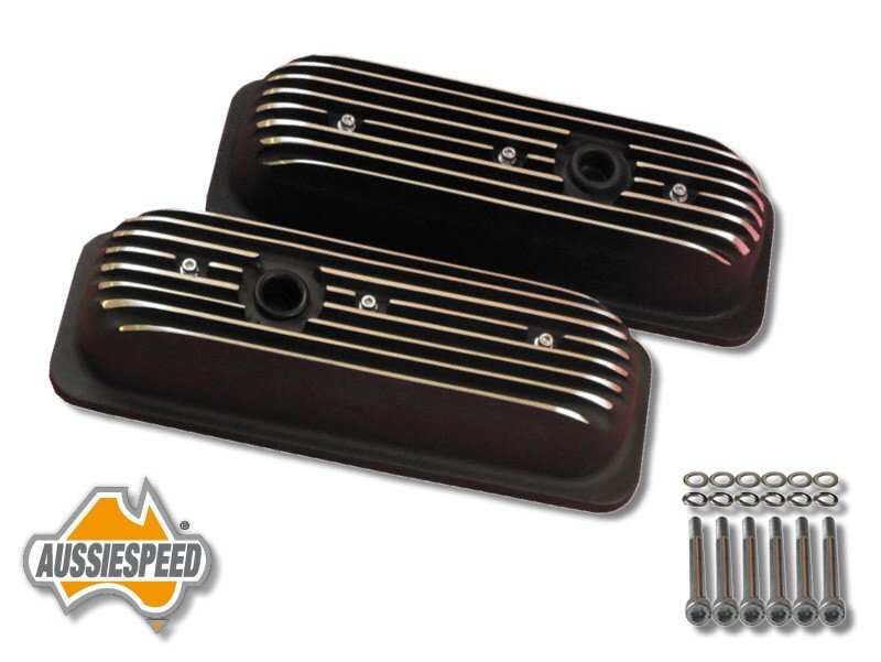 Valve covers tall New 4.3 Chevy V6 will clear roller rockers 262 v-6 Vortec Blac - Image 2