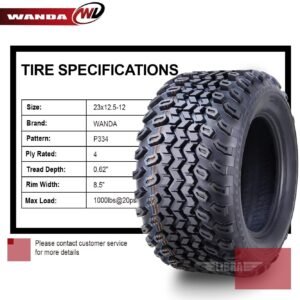 WANDA 23X10.5-12 Golf Cart ATV Tires 4 Ply 23x10.5x12 -Set 4 -10143 - Image 3
