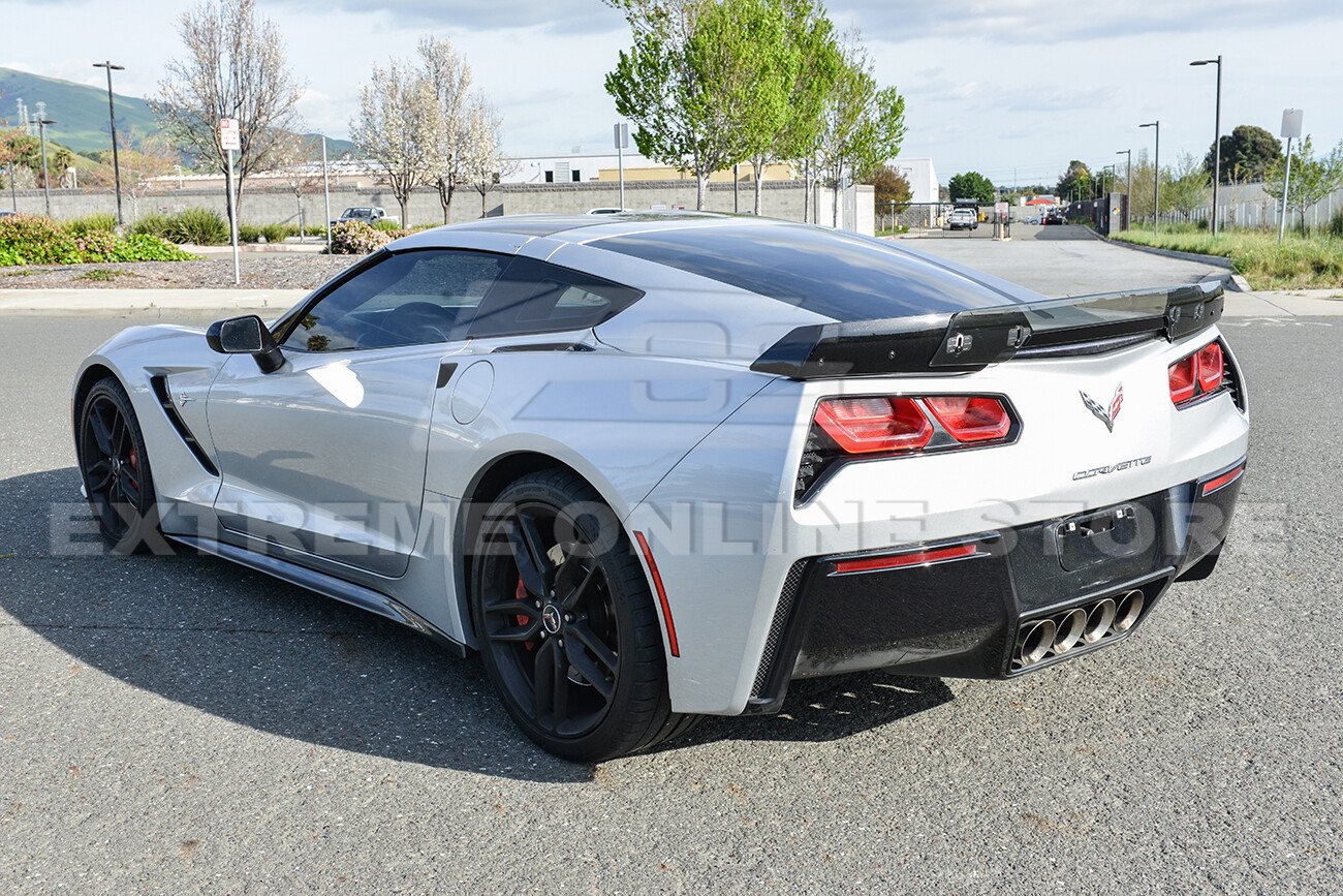 Z06 Z07 Stage 3 LIGHT TINT Rear Center Wickerbill Spoiler For 14-19 Corvette C7 - Image 2
