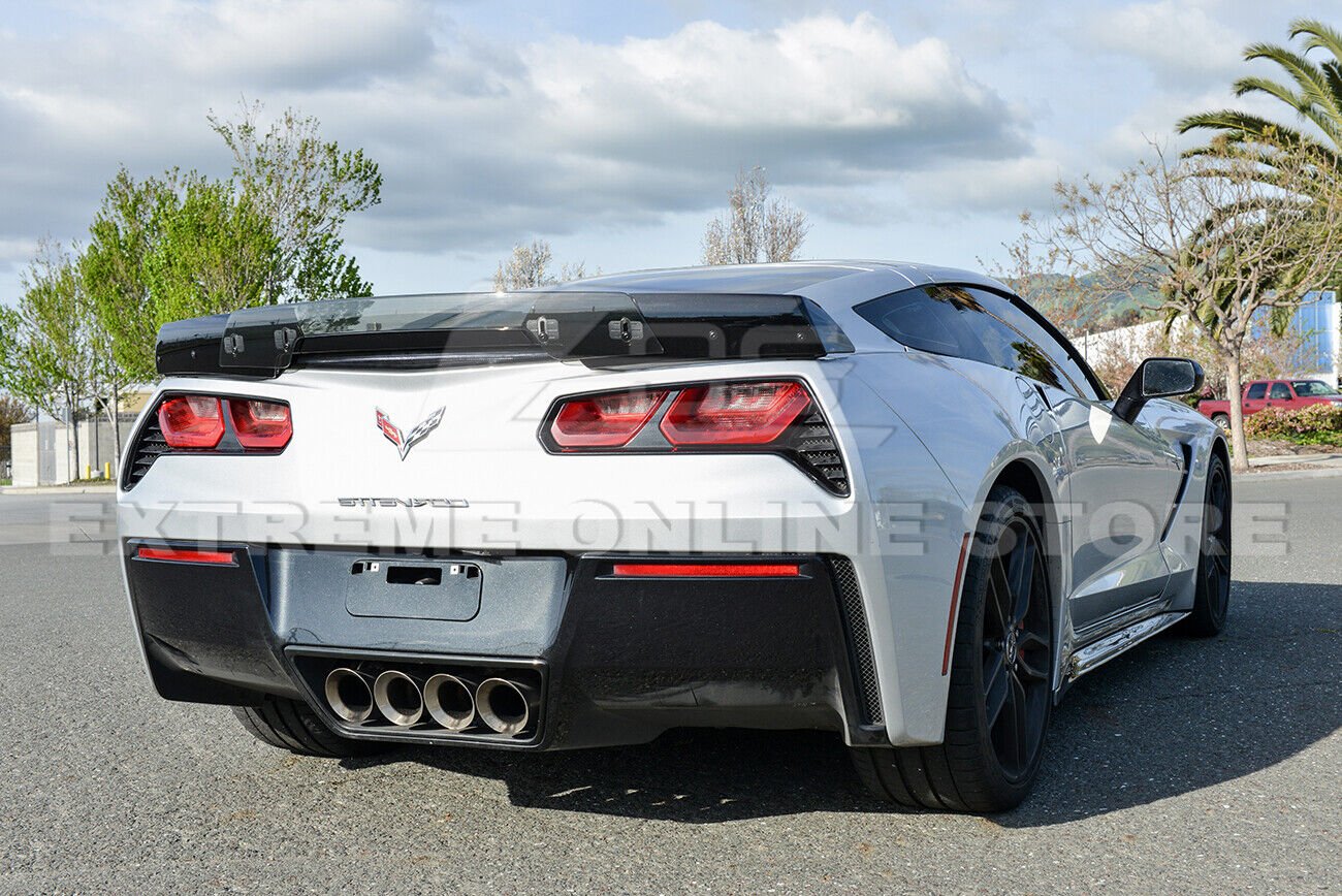 Z06 Z07 Stage 3 LIGHT TINT Rear Center Wickerbill Spoiler For 14-19 Corvette C7 - Image 3